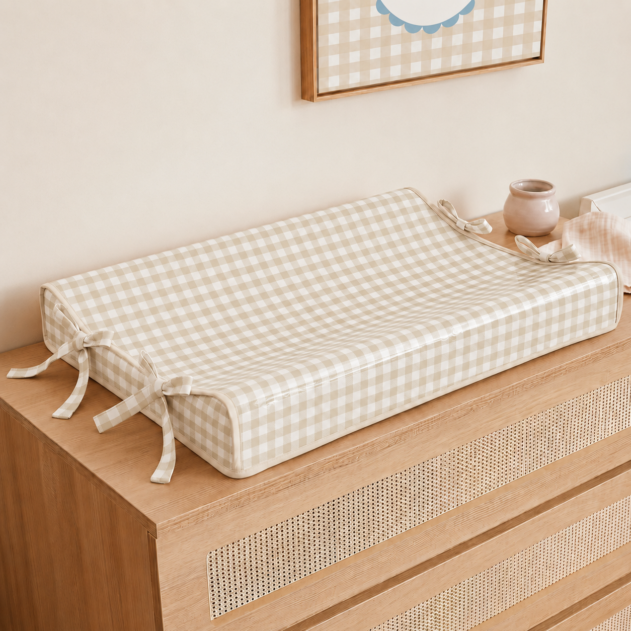 TROCADOR XADREZ VINTAGE - BEGE