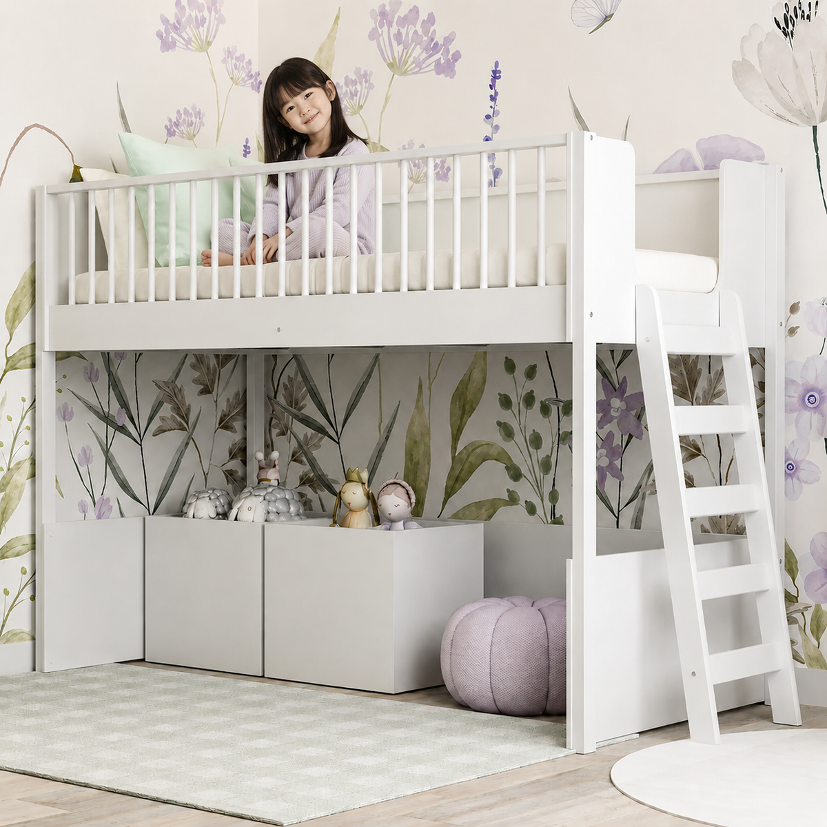Cama Infantil Mezanino Fazenda - Branco