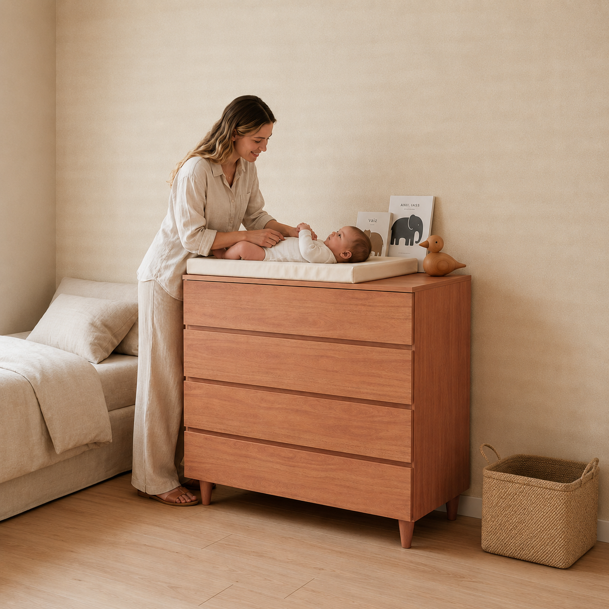 Cômoda de Bebê Haus Nature 4 Gavetas 110Cm - Freijó