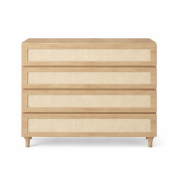 Cômoda de Bebê Haus Nature com Palha e 4 Gavetas Carvalho 110cm