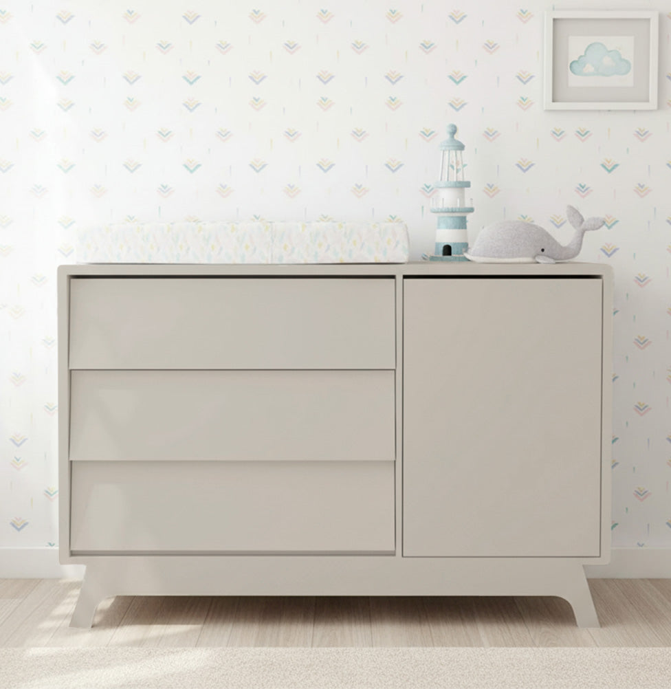 Cômoda de Bebê Raika Com Porta Greige