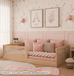 Cama Montessoriana Casal Haus Com Palha - Carvalho