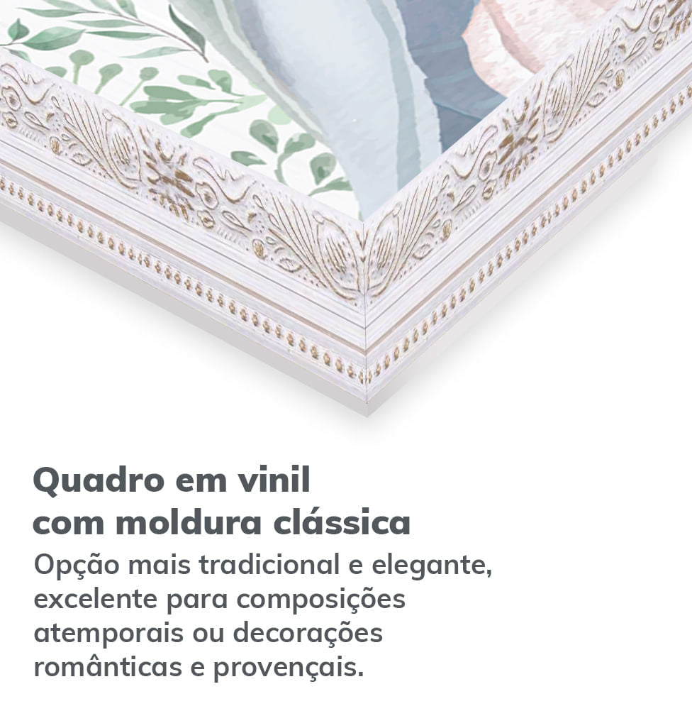 Quadro Infantil Floral Letra Rosa