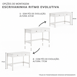 ESCRIVANINHA RITMO EVOLUTIVA (2 ALTURAS) - BRANCO