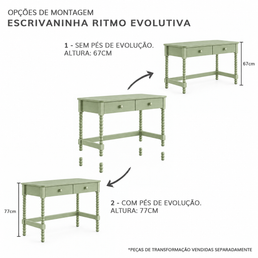 ESCRIVANINHA RITMO EVOLUTIVA (2 ALTURAS) - VERDE JARDIM