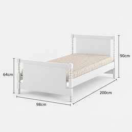 CAMA SOLTEIRO RITMO CABECEIRA ALTA - BRANCO