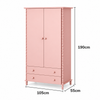 GUARDA-ROUPA RITMO 2 GAVETAS - 105CM - ROSÊ