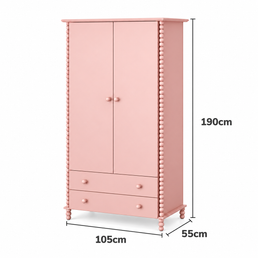 GUARDA-ROUPA RITMO 2 GAVETAS - 105CM - ROSÊ