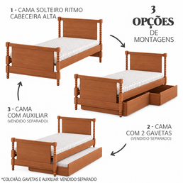 CAMA SOLTEIRO RITMO CABECEIRA ALTA - FREIJÓ