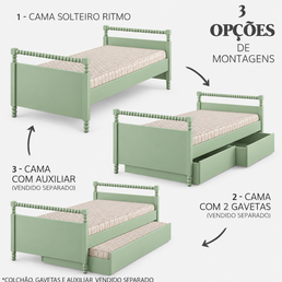 CAMA SOLTEIRO RITMO - VERDE JARDIM