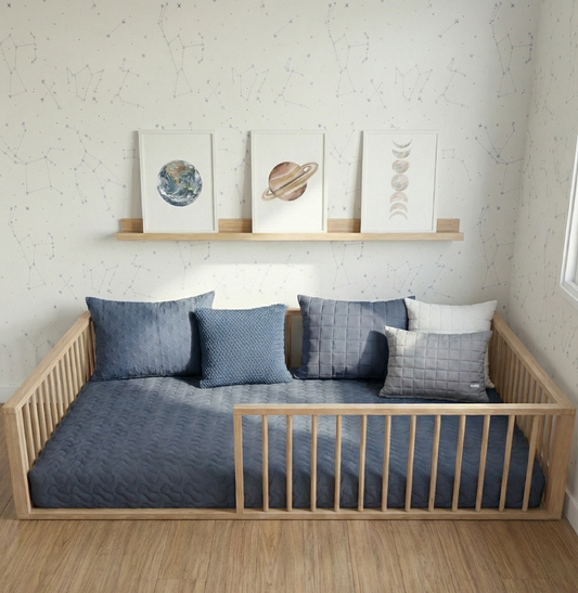 Colcha Casal Com Elástico Infinity - Azul Jeans