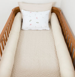 Kit 2 Rolos de Berço Xadrez - Bege1,30m