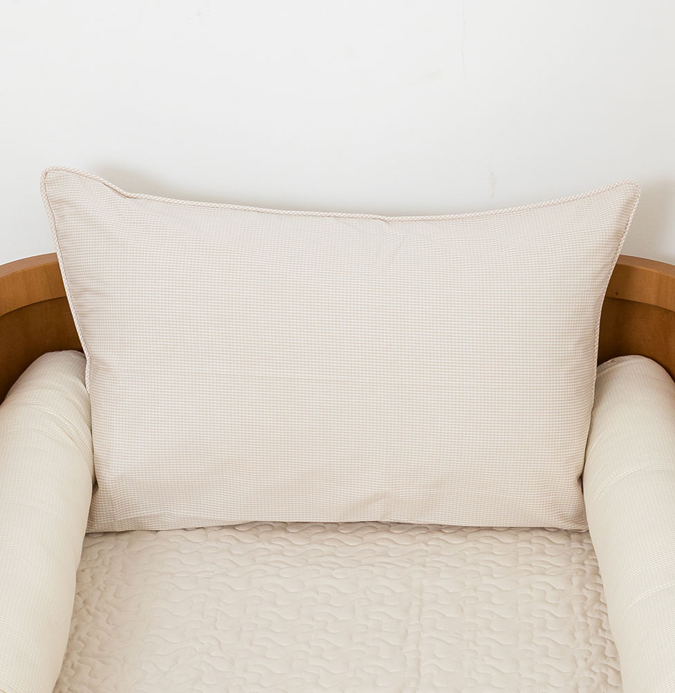 Capa de Almofada Xadrez - Bege 60x40cm