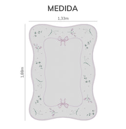 Tapete Infantil Floral Com Laço Lilás Playmat