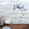 Papel de Parede Infantil Avião no Céu - Lado Direito - Mural