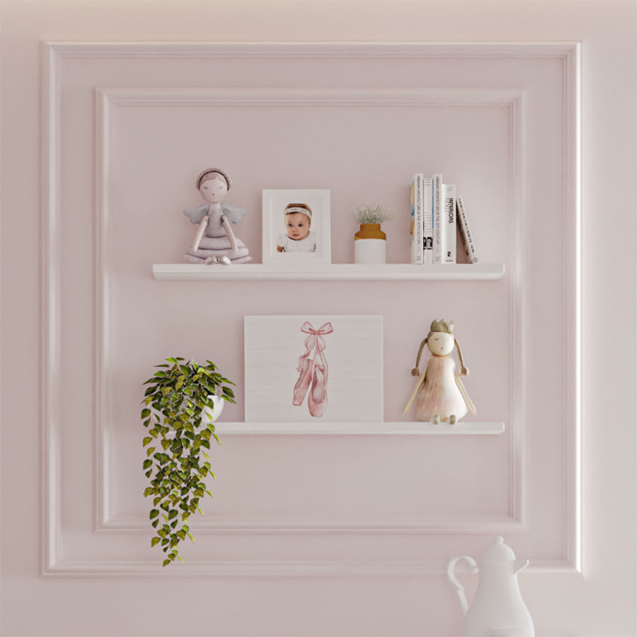 Prateleira Infantil 100cm - Branco Fosco 