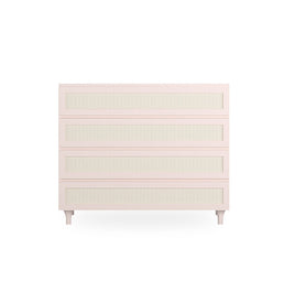 Cômoda de Bebê Haus Nature com Palha e 4 Gavetas Rosa 110cm