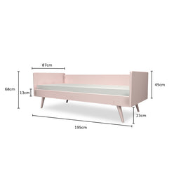 Cama Sofá Viena Rosa Claro