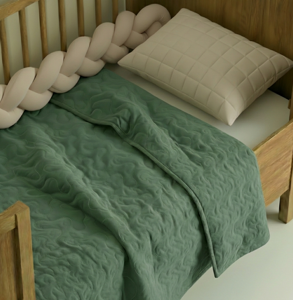 Colcha Para Berço Infinity - Verde Seco