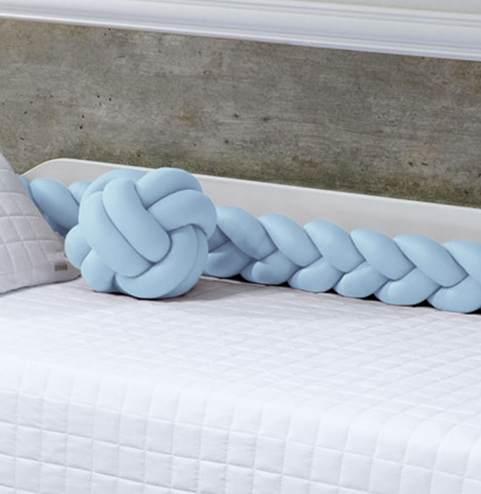 Trança 4M Para Berço e Cama Azul Claro