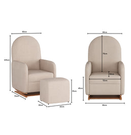 Poltrona de Amamentação Duna com Puff - Linho Bege