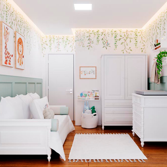 Quarto de Bebê Jardim Suspenso