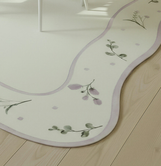 Tapete Infantil Floral Com Laço Lilás Playmat