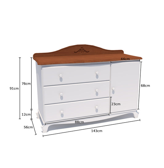 Cômoda Nóbile Branco Provençal e Madeira com Porta