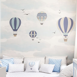 Papel de Parede Infantil Balão no Céu Azul Claro - Mural