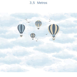 Papel de Parede Infantil Balão no Céu Azul Claro - Mural