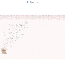 Papel de Parede Infantil Borboletas Cinza Lado Esquerdo - Mural