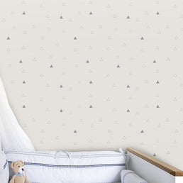 Papel de Parede Infantil Triângulo Vazado Cinza