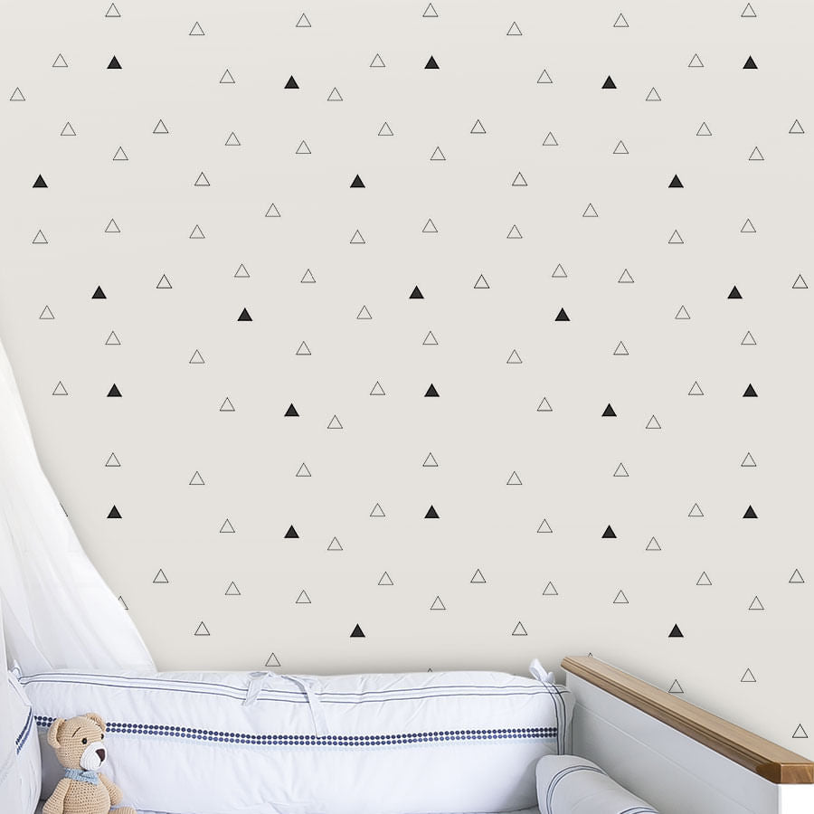 Papel de Parede Triângulo Vazado Preto