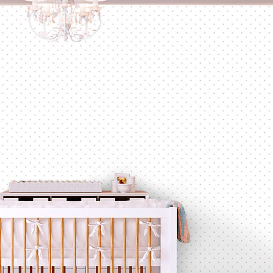 Papel de Parede Infantil Mini Poá Rosa Clássico