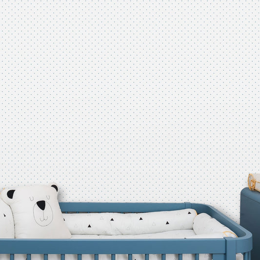 Papel de Parede Mini Poá Azul Clássico