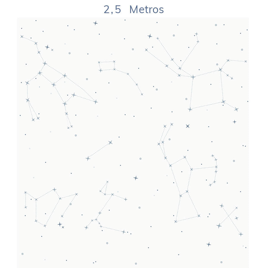 Papel de Parede Infantil Constelações Fundo Branco Azul Clássico - Mural