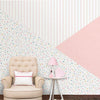Papel de Parede Infantil Geométrico Granilite Rosa Claro - Mural