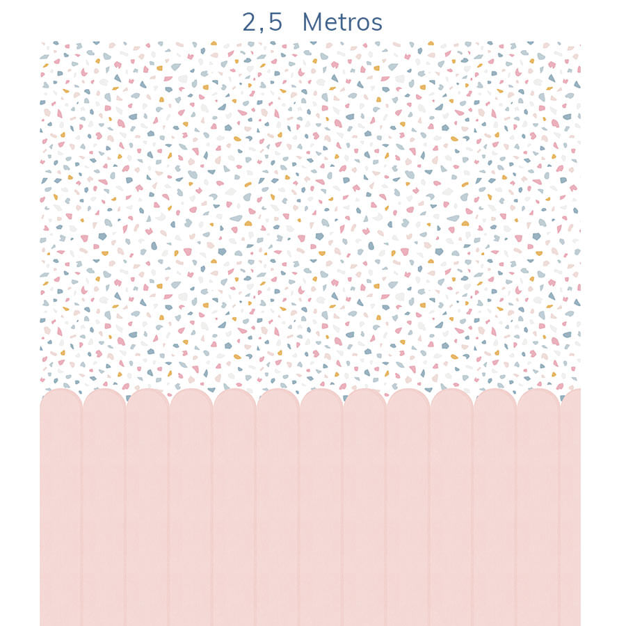 Papel de Parede Infantil Cerca com Granilite Rosa Claro - Mural
