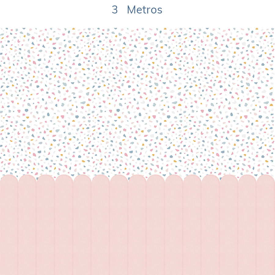 Papel de Parede Infantil Cerca com Granilite Rosa Claro - Mural