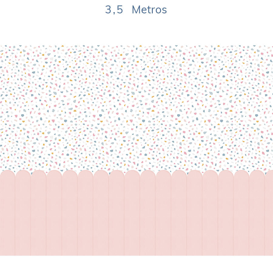 Papel de Parede Infantil Cerca com Granilite Rosa Claro - Mural