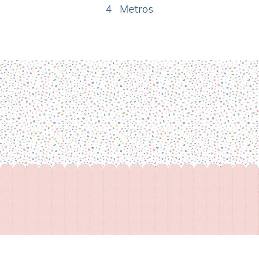 Papel de Parede Infantil Cerca com Granilite Rosa Claro - Mural