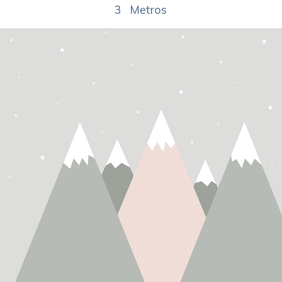 Papel de Parede Infantil Montanha Enrico e Sthefany Rosa Claro - Mural