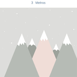 Papel de Parede Infantil Montanha Enrico e Sthefany Rosa Claro - Mural