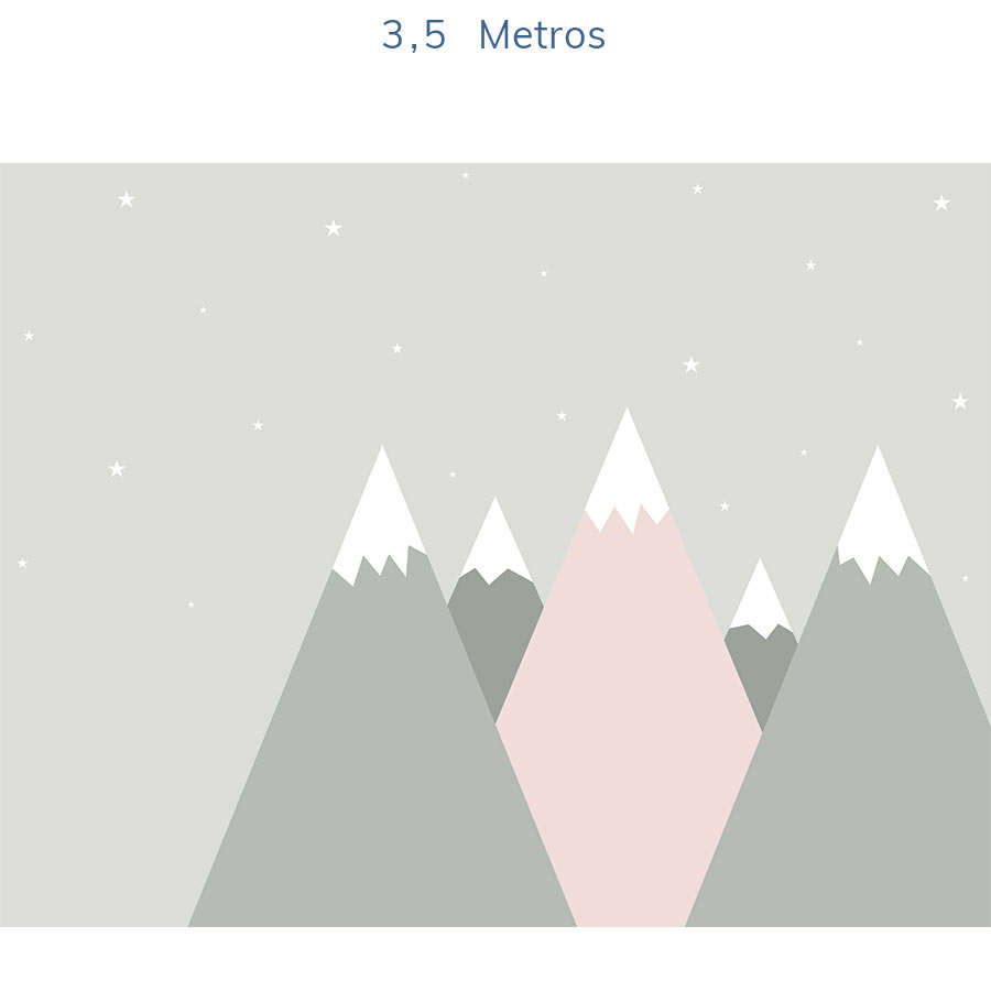 Papel de Parede Infantil Montanha Enrico e Sthefany Rosa Claro - Mural
