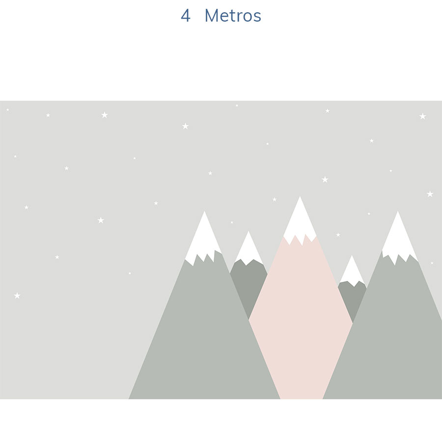 Papel de Parede Infantil Montanha Enrico e Sthefany Rosa Claro - Mural