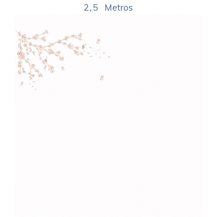 Papel de Parede Infantil Floral Raika Lado Esquerdo Cerejeira - Mural