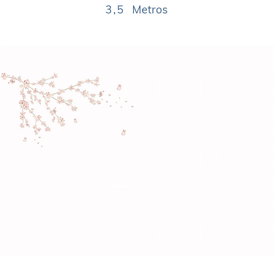 Papel de Parede Infantil Floral Raika Lado Esquerdo Cerejeira - Mural