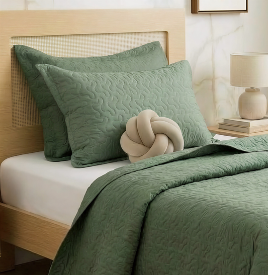 Porta Travesseiro Solteiro Infinity - Verde Seco