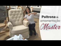 Poltrona de Amamentação Master Giro Balanço e Puff - Cinza