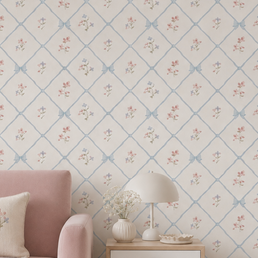 Papel de Parede Infantil Laços e Flores Paris